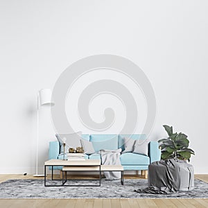 Interior Living Room Wall Mock Up Background