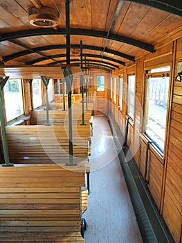 Interior of lold train carriage