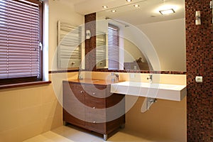 Interior of luxurious bathroom