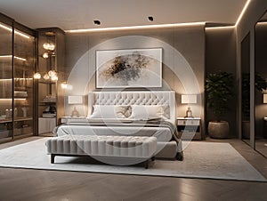 Interior of a luxury bedroom design