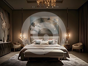 Interior of a luxury bedroom design