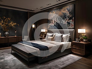 Interior of a luxury bedroom design