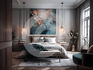 Interior of a luxury bedroom design