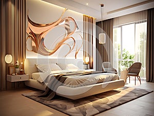 Interior of a luxury bedroom design