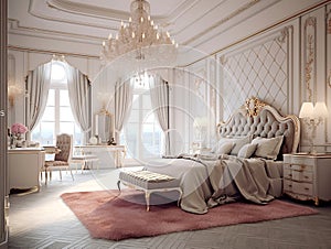 Interior of a luxury bedroom design architecture