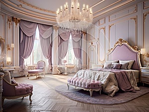 Interior of a luxury bedroom design architecture