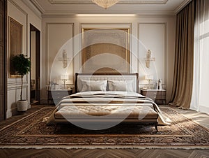 Interior of a luxury bedroom design architecture