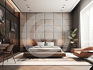 Interior of a luxury bedroom design architecture