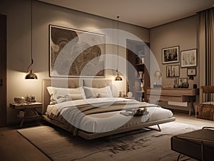 Interior of a luxury bedroom design architecture