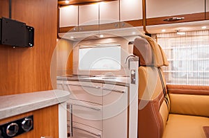 Interior of luxury caravan