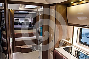 Interior of luxury caravan