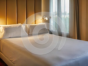 Interior of luxury and comfortable bedroom