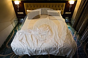 Interior of a luxury double bed