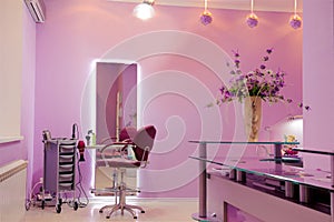 Interior of luxury hair salon
