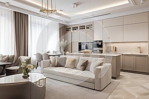 Interior of luxury home mock up