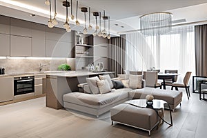 Interior of luxury home mock up