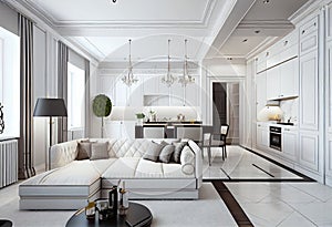 Interior of luxury home mock up, ai generative