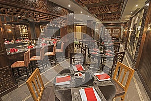 Interior of a luxury hotel Asian restaurant