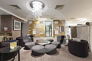 Interior of a luxury hotel cafe