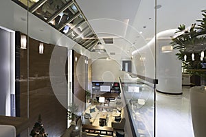 Interior of a luxury hotel lobby