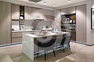 Interior of luxury kitchen dining room  modern home decoration