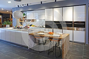 Interior of luxury kitchen dining room modern home decoration