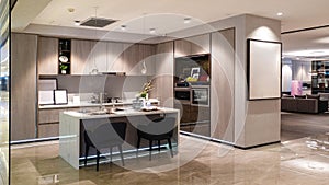 Interior of luxury kitchen dining room modern home decoration