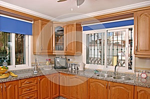 Interior of luxury kitchen in Spanish villa