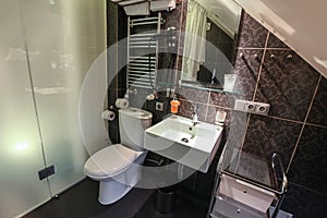 Interior of luxury modern bathroom