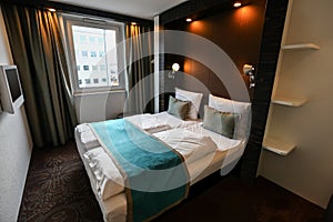 Interior of luxury modern hotel room