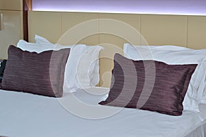 Interior . Luxury modern hotel room.King sized bed in a luxury hotel room