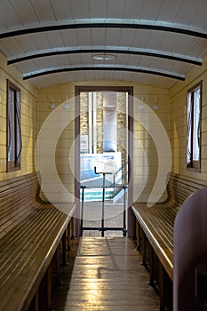 Interior of luxury old train carriage