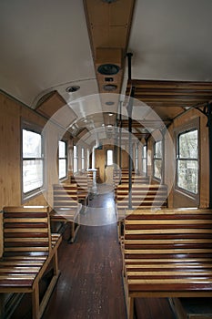 Interior of luxury old train carriage