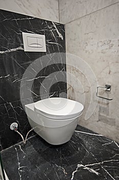 Interior of a luxury show home bathroom toilet