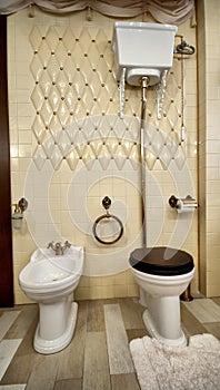 Interior of luxury vintage bathroom