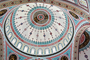 The interior of the majestic mosque at Manavgat in Turkey.