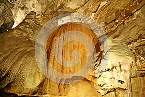 Interior of Maquine cave in Minas Gerais state in Brazil. Touristic place open to public visitation