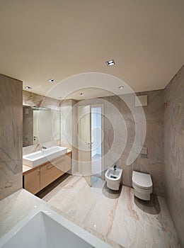 Interior, marble bathroom