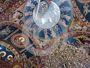 The interior of the Marius orthodox monastery in Satu Mare county, Romania