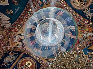 The interior of the Marius orthodox monastery in Satu Mare county, Romania