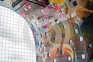 Interior of Markthal (Market hall) in Rotterdam