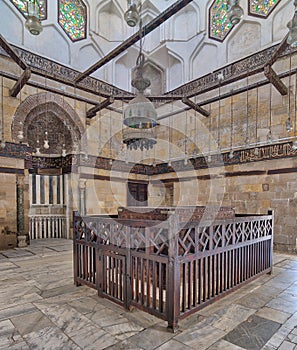 Interior of Mausoleum of al-Salih Nagm Ad-Din Ayyub in 1242-44, Al Muizz Street, Old Cairo, Egypt photo