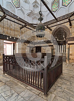 Interior of Mausoleum of al-Salih Nagm Ad-Din Ayyub in 1242-44, Al Muizz Street, Old Cairo, Egypt photo