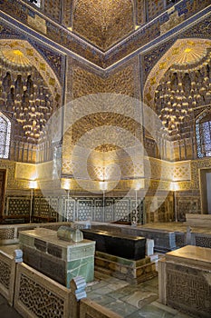 Interior of the mausoleum Guri Amir