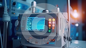 interior of medical devices in modern operating room, The Vital signs monitor in operating room
