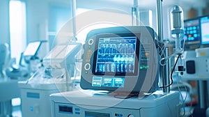 interior of medical devices in modern operating room, The Vital signs monitor in operating room