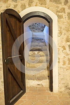 Interior of the medieval castle of the city of Consuegra in Tole
