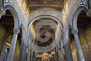 Interior of the medieval church of San Miniato in Florence - Italy