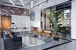 Interior meeting room in modern space office photo