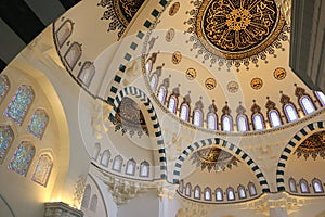 Interior of Melike Hatun Mosque in Ankara, Turkey
